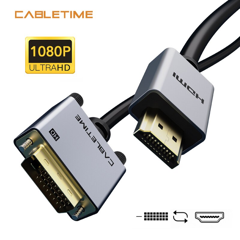 CABLETIME HDMI to DVI Cable 24 + 1   1080P..